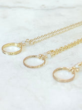 Load image into Gallery viewer, Antique Karen Lindner Designs 10K Yellow Gold Baby Ring Eternity Necklace
