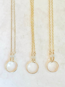 Antique Karen Lindner Designs 10K Yellow Gold Baby Ring Eternity Necklace