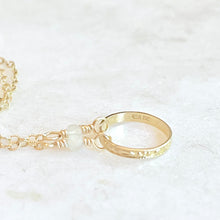 Load image into Gallery viewer, Antique Karen Lindner Designs 10K Yellow Gold Baby Ring Eternity Necklace
