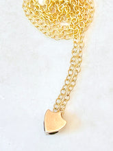 Load image into Gallery viewer, Antique Karen Lindner Designs Gold &amp; Freshwater Pearl Shield Watch Chain Slide Necklace
