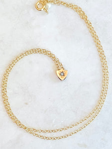 Antique Karen Lindner Designs Gold & Freshwater Pearl Shield Watch Chain Slide Necklace