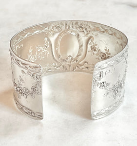 Antique French Karen Lindner Designs Sterling Napkin Ring Cuff Bracelet