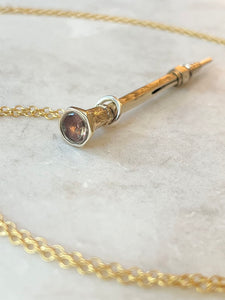 Antique Karen Lindner Designs ~12K Gold Pencil Necklace