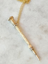 Load image into Gallery viewer, Antique Karen Lindner Designs ~12K Gold Pencil Necklace
