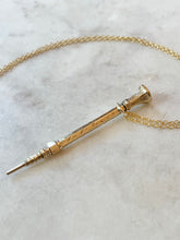 Load image into Gallery viewer, Antique Karen Lindner Designs ~12K Gold Pencil Necklace
