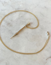 Load image into Gallery viewer, Antique Karen Lindner Designs ~12K Gold Pencil Necklace

