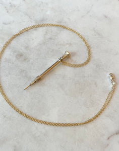Antique Karen Lindner Designs ~12K Gold Pencil Necklace
