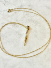 Load image into Gallery viewer, Antique Karen Lindner Designs Gold &amp; Bloodstone Pencil Necklace
