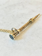 Load image into Gallery viewer, Antique Karen Lindner Designs Gold &amp; Bloodstone Pencil Necklace
