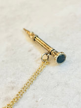 Load image into Gallery viewer, Antique Karen Lindner Designs Gold &amp; Bloodstone Pencil Necklace
