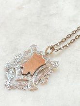 Load image into Gallery viewer, Antique Karen Lindner Designs 2 Sided Sterling and Gold English Fob Necklace
