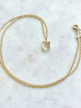 Load image into Gallery viewer, Karen Lindner Designs Faceted Antique Citrine Shield Shaped Gemstone Gold Necklace
