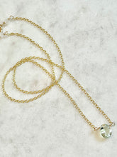 Load image into Gallery viewer, Karen Lindner Designs Faceted Green Amethyst (Prasiolite) Gemstone Gold Necklace
