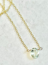 Load image into Gallery viewer, Karen Lindner Designs Faceted Green Amethyst (Prasiolite) Gemstone Gold Necklace
