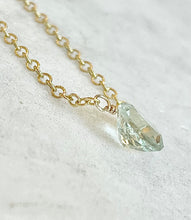 Load image into Gallery viewer, Karen Lindner Designs Faceted Green Amethyst (Prasiolite) Gemstone Gold Necklace
