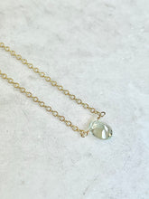 Load image into Gallery viewer, Karen Lindner Designs Faceted Green Amethyst (Prasiolite) Gemstone Gold Necklace
