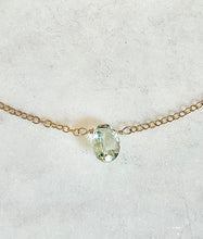 Load image into Gallery viewer, Karen Lindner Designs Faceted Green Amethyst (Prasiolite) Gemstone Gold Necklace
