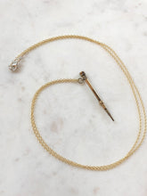 Load image into Gallery viewer, Antique Karen Lindner Designs Gold &amp; Ruby Pencil Necklace
