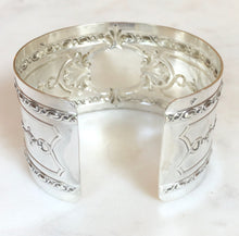 Load image into Gallery viewer, Antique French Karen Lindner Designs Sterling Napkin Ring Cuff Bracelet
