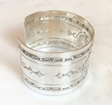 Load image into Gallery viewer, Antique French Karen Lindner Designs Sterling Napkin Ring Cuff Bracelet
