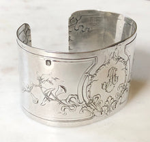 Load image into Gallery viewer, Antique French Karen Lindner Designs Sterling Napkin Ring Cuff Bracelet
