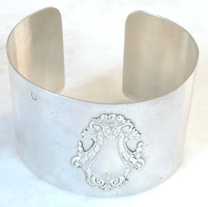 Antique French Karen Lindner Designs Sterling Napkin Ring Cuff Bracelet