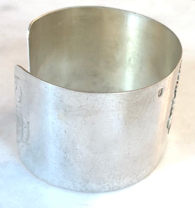 Antique French Karen Lindner Designs Sterling Napkin Ring Cuff Bracelet