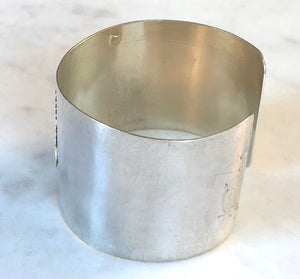 Antique French Karen Lindner Designs Sterling Napkin Ring Cuff Bracelet