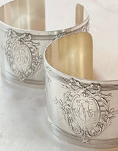 Load image into Gallery viewer, Antique French Karen Lindner Designs Sterling Napkin Ring Cuff Bracelet
