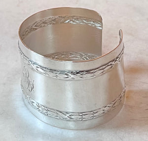 Antique French Karen Lindner Designs Sterling Napkin Ring Cuff Bracelet