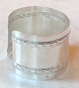 Antique French Karen Lindner Designs Sterling Napkin Ring Cuff Bracelet