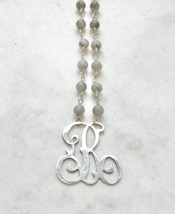 Antique Karen Lindner Designs Sterling Initial R Necklace