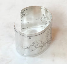 Load image into Gallery viewer, Antique French Karen Lindner Designs Sterling Napkin Ring Cuff Bracelet
