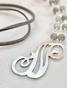 Antique Karen Lindner Designs Sterling Initial N Necklace