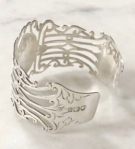 Antique English Pierced Karen Lindner Designs Napkin Ring Cuff Bracelet