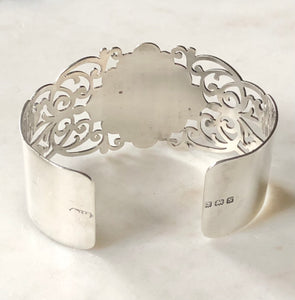 Antique English Pierced Karen Lindner Designs Napkin Ring Cuff Bracelet