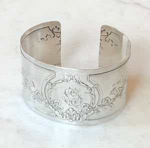 Antique French Karen Lindner Designs Sterling Napkin Ring Cuff Bracelet