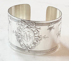 Load image into Gallery viewer, Antique French Karen Lindner Designs Sterling Napkin Ring Cuff Bracelet
