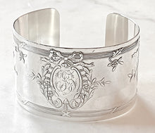 Load image into Gallery viewer, Antique French Karen Lindner Designs Sterling Napkin Ring Cuff Bracelet
