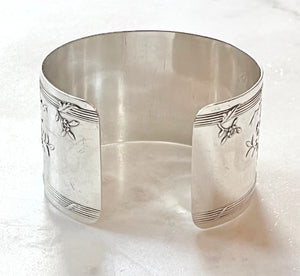 Antique French Karen Lindner Designs Sterling Napkin Ring Cuff Bracelet