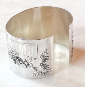 Antique French Karen Lindner Designs Sterling Napkin Ring Cuff Bracelet