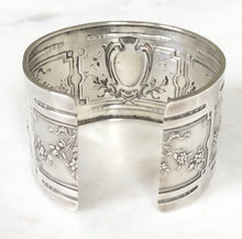 Load image into Gallery viewer, Antique French Karen Lindner Designs Sterling Napkin Ring Cuff Bracelet
