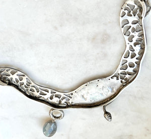Antique Karen Lindner Designs Sterling Italian Purse Handle Statement Necklace