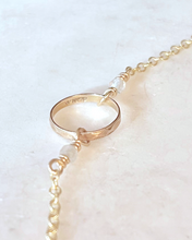 Load image into Gallery viewer, Antique Karen Lindner Designs 10K Yellow Gold Baby Ring Eternity Necklace
