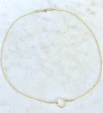 Load image into Gallery viewer, Antique Karen Lindner Designs 10K Yellow Gold Baby Ring Eternity Necklace
