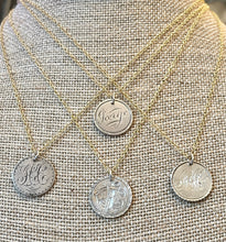 Load image into Gallery viewer, Antique Karen Lindner Designs 2-Sided &quot;CJ / CFJ&quot; Love Token Necklace
