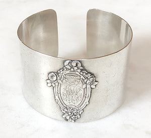 Antique French Karen Lindner Designs Sterling Napkin Ring Cuff Bracelet