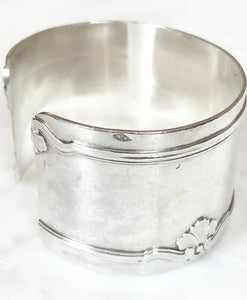 Antique French Karen Lindner Designs Sterling Napkin Ring Cuff Bracelet