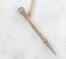 Load image into Gallery viewer, Antique Karen Lindner Designs Gold &amp; Pale Citrine Pencil Necklace
