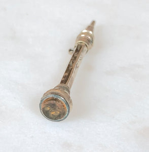 Antique Karen Lindner Designs Gold & Pale Citrine Pencil Necklace